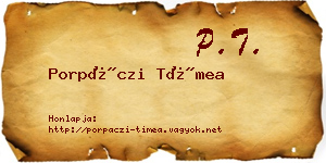 Porpáczi Tímea névjegykártya
