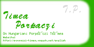 timea porpaczi business card